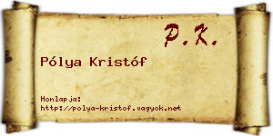 Pólya Kristóf névjegykártya